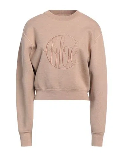 Chloé Logo Wool Sweater In Beige