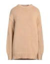 Chloé Woman Sweater Camel Size S Cotton, Cashmere In Beige