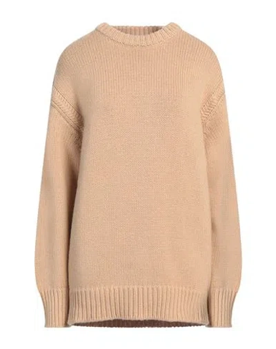 Chloé Woman Sweater Camel Size S Cotton, Cashmere In Beige