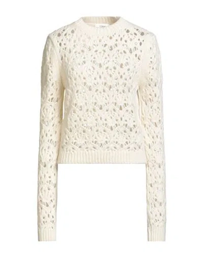 Chloé Woman Sweater Cream Size L Virgin Wool In White