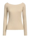 Chloé Woman Sweater Sand Size L Wool, Cashmere, Polyamide, Elastane In Beige