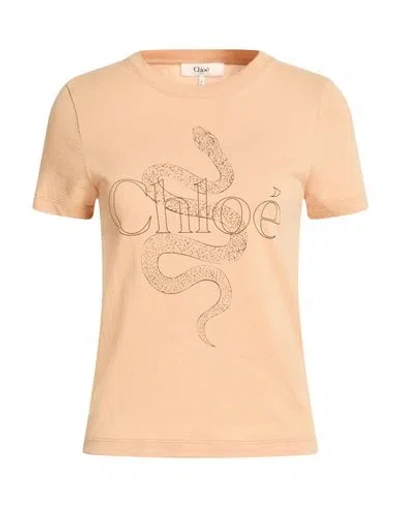 Chloé Woman T-shirt Sand Size S Cotton In Pink