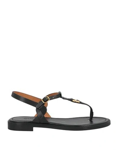 CHLOÉ CHLOÉ WOMAN THONG SANDAL BLACK SIZE 8 LEATHER