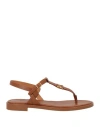 Chloé 'marcie' Brown Flat Thongs Sandals In Brown