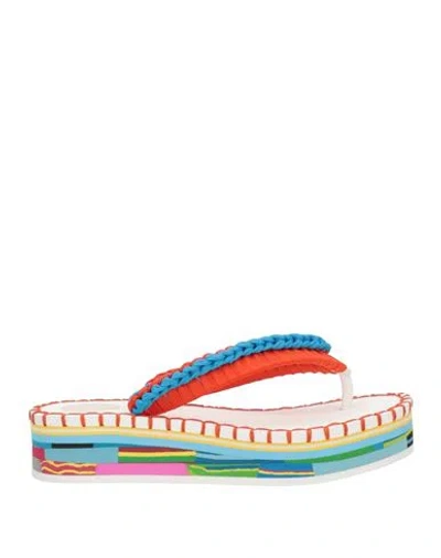 Chloé Woman Thong Sandal White Size 6 Textile Fibers