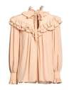 Chloé Women Sand Brown Oversized Ruffle Top In Pink