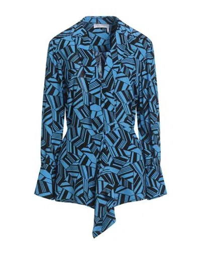 Chloé Woman Top Azure Size 12 Silk