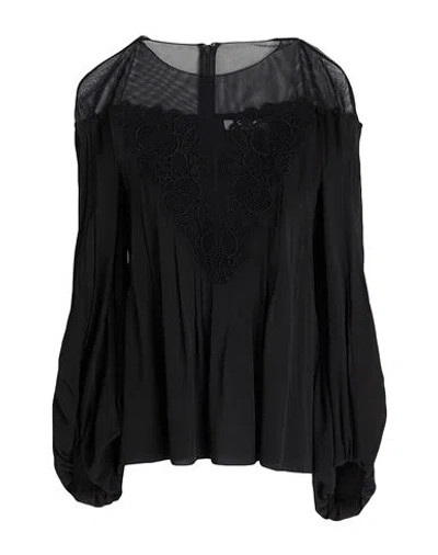 Chloé Woman Top Black Size 6 Silk, Cotton, Polyamide