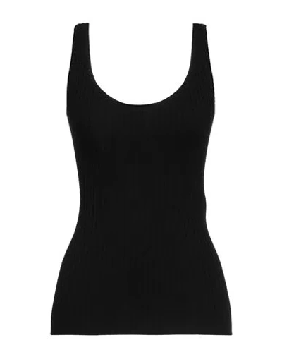 Chloé Woman Top Black Size Xl Wool, Cashmere, Polyamide, Elastane