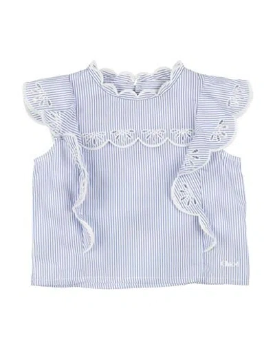 Chloé Woman Top Blue Size 6 Cotton