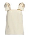 Chloé Bow-strapped Square-neck Tank Top In White