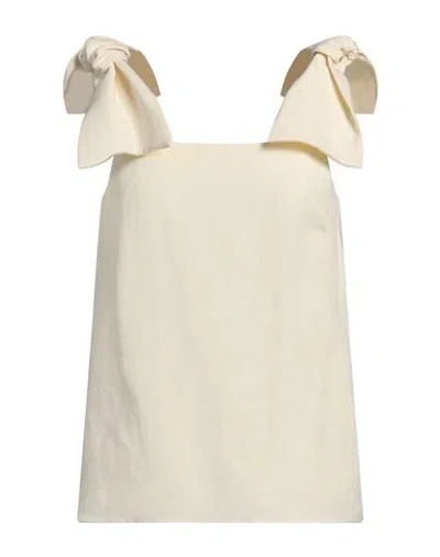 CHLOÉ CHLOÉ WOMAN TOP IVORY SIZE 8 LINEN