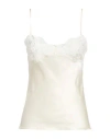 Chloé Women Ivory Washed Silk Satin And Lace Camisole Top In Neutral