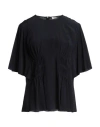 Chloé Drape-detailed Crewneck Top In Blue