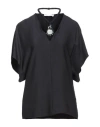 Chloé Woman Top Midnight Blue Size 8 Silk In Blue