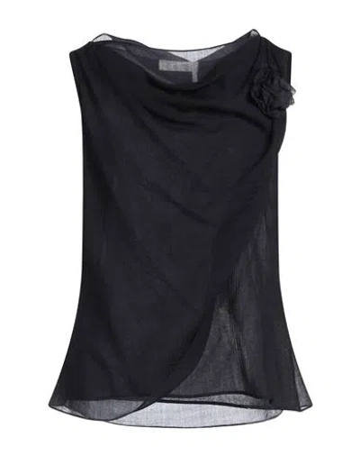 Chloé Brooch-detail Draped Tank Top In Blue