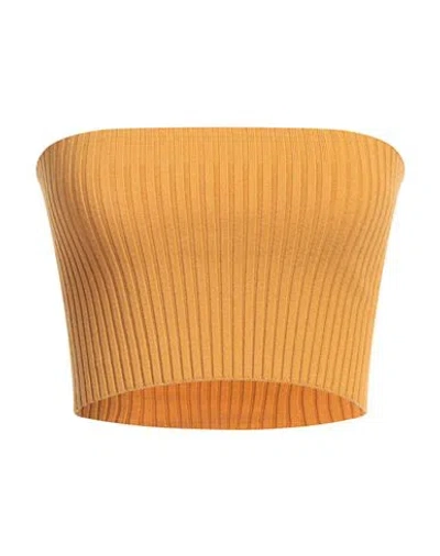 Chloé Woman Top Marigold Size L Wool, Polyamide, Cashmere, Elastane In Yellow