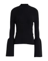Chloé Bell-sleeves Ribbed Jumper In Black