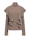 Chloé Woman Turtleneck Brown Size 10 Virgin Wool In Brown