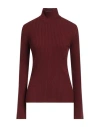 Chloé Woman Turtleneck Burgundy Size M Wool, Cashmere In Red