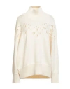 Chloé Woman Turtleneck Cream Size L Wool In White