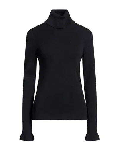 Chloé Woman Turtleneck Navy Size L Cotton, Wool In Blue