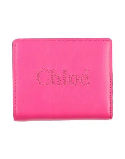 Chloé Woman Wallet Fuchsia Size - Calfskin In Pink