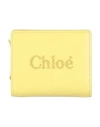 Chloé Woman Wallet Yellow Size - Calfskin