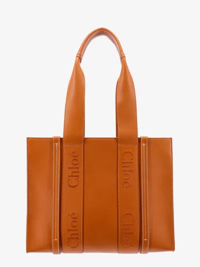 Chloé Chloe' Woman Woody Woman Brown Shoulder Bags