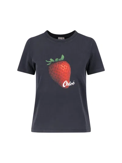 Chloé Women's 100% Cotton T-shirt In Black