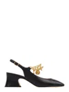 Chloé Charms 55 Chain-embellished Leather Pumps In Black