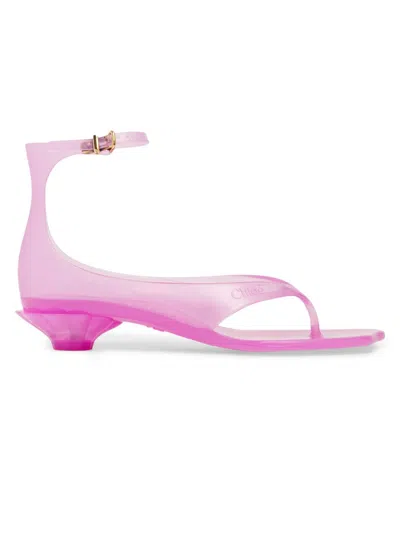 Chloé Pink Jelly Thong Sandals, Flat Sandals, It36 / Uk3 In Pink Fizz