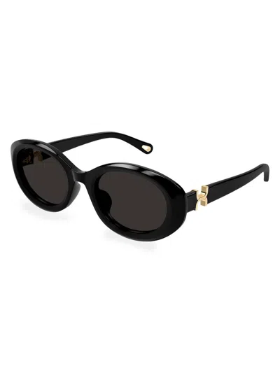 Chloé Women's 52mm Oval Sunglasses In Metallic