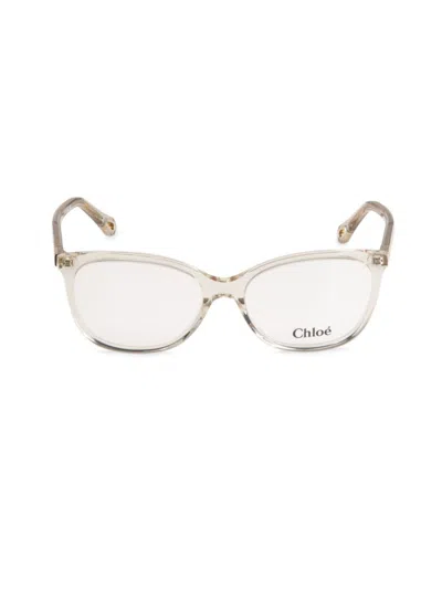 Chloé Women's 54mm Rectangle Eyeglasses In Beige