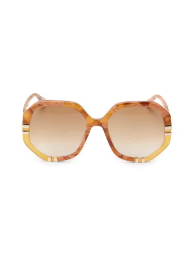 Chloé Women's 55mm Geometric Sunglasses In Brown
