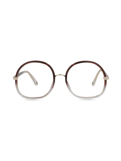 Chloé Women's 55mm Round Eyeglasses In Brown