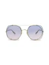 Chloé Novelty 56mm Aviator Sunglasses In Gold Grey
