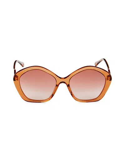 Chloé Women's 57mm Geometric Sunglasses In Orange
