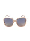 Chloé Women's 57mm Gradient Lens Square Metal Sunglasses In Brown