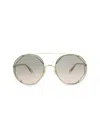 Chloé Women's Clip-on Sunglasses Ch0041s 001 Gold/clear 57mm In Gold