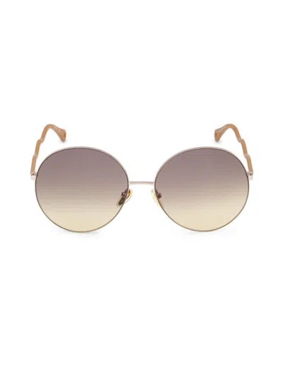 Chloé Women's 57mm Wavy Round Sunglasses In Beige