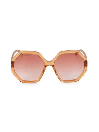 Chloé Women's 58mm Geometric Sunglasses In Orange