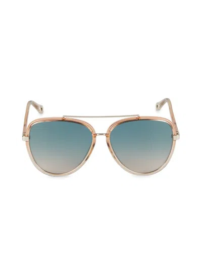 Chloé Women's 58mm Gradient Lens Aviator Sunglasses In Multi