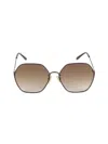 Chloé Women's 59mm Gradient Lens Geometric Metal Sunglasses In Brown