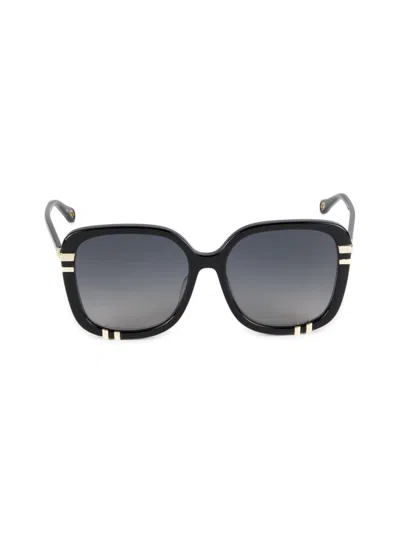 Chloé Women's 59mm Gradient Lens Square Sunglasses In Black