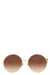 Chloé Round Frame Sunglasses Featuring Curved Temples In Brown