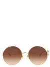 Chloé Round Frame Sunglasses Featuring Curved Temples In Brown