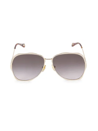Chloé Women's 60mm Aviator Sunglasses In Gray