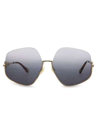 Chloé Women's 61mm Geometric Sunglasses In Gold