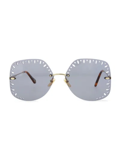 CHLOÉ WOMEN'S 63MM CUTOUT SQUARE SUNGLASSES